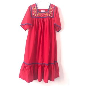 Long red dress could use for Fiesta